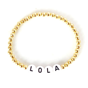 Personalised Name Bracelet - White Letters