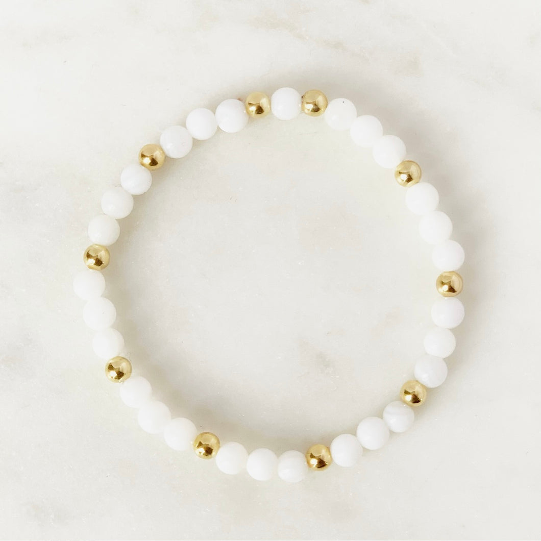 Nacre & Gold Bracelet - Stack Fillers