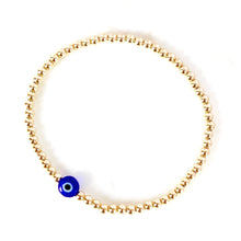 Cargar imagen en el visor de la galería, Sweetie Evil Eye Bracelet - Gold 3mm
