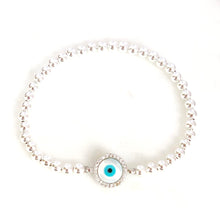 Load image into Gallery viewer, Round Shell Evil Eye Bracelet

