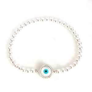 Round Shell Evil Eye Bracelet
