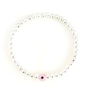 Clear Pink Sweetie Evil Eye Bracelet