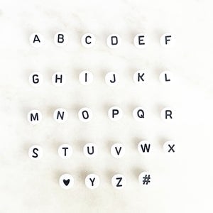 White Letter Bead Add On (Name / Initial / Word)