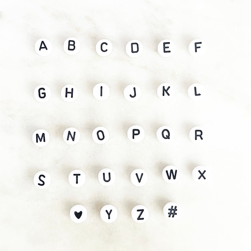 White Letter Bead Add On (Name / Initial / Word)