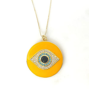 Candy Evil Eye Disc Necklace