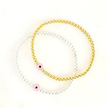 Load image into Gallery viewer, Clear Pink Sweetie Evil Eye Bracelet

